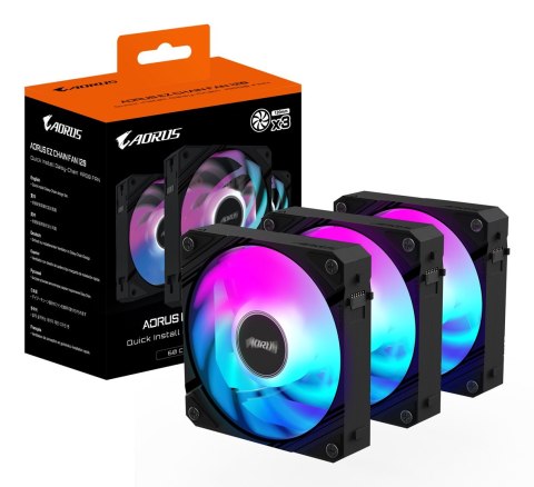 Wentylator Gigabyte AORUS EZ CHAIN FAN 120, ARGB, 3-pak Wentylator Gigabyte AORUS EZ CHAIN FAN 120, ARGB, 3-pak