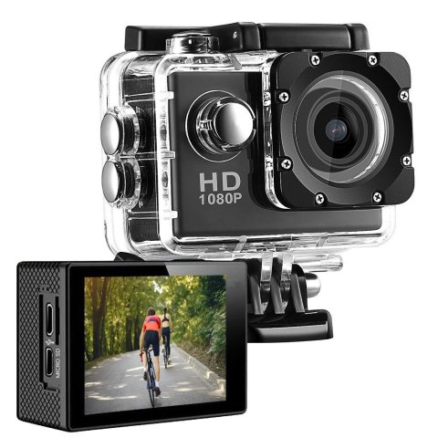 Kamera Extralink Action Camera A10 Czarna 1080P 30fps, IP68, wyświetlacz 2.0" Kamera Extralink Action Camera A10 Czarna 1080P 30fps, IP68, wyświetlacz 2.0"