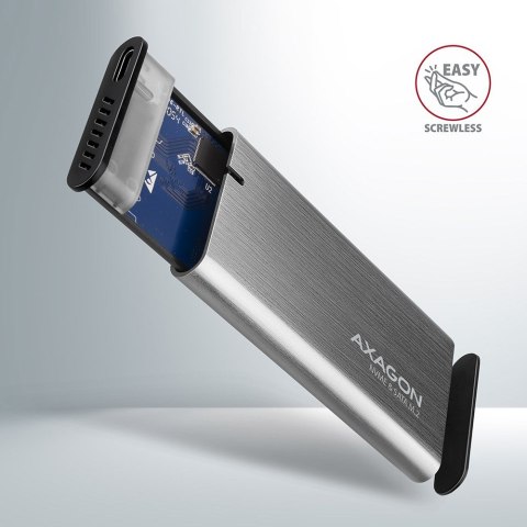 AXAGON EEM2-SG2 RAW BOX Etui zewnętrzne na dyski SSD M.2 USB-C 3.2 Gen 2 - srebrny AXAGON EEM2-SG2 RAW BOX Etui zewnętrzne na dyski SSD M.2 USB-C 3.2 Gen 2 - srebrny