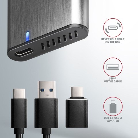 AXAGON EEM2-SG2 RAW BOX Etui zewnętrzne na dyski SSD M.2 USB-C 3.2 Gen 2 - srebrny AXAGON EEM2-SG2 RAW BOX Etui zewnętrzne na dyski SSD M.2 USB-C 3.2 Gen 2 - srebrny