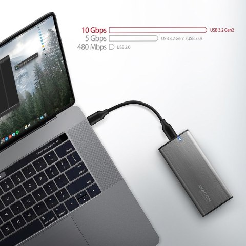 AXAGON EEM2-SG2 RAW BOX Etui zewnętrzne na dyski SSD M.2 USB-C 3.2 Gen 2 - srebrny AXAGON EEM2-SG2 RAW BOX Etui zewnętrzne na dyski SSD M.2 USB-C 3.2 Gen 2 - srebrny
