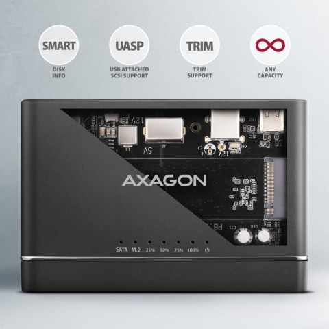 Axagon ADSA-CC USB-C 10Gbps - NVMe M.2 SSD & SATA 2.5/3.5 SSD/HDD CLONE MASTER 2 - Digital/Daten - NVMe USB 3.2 Gen 2 (3.1 Gen 2 Axagon ADSA-CC USB-C 10Gbps - NVMe M.2 SSD & SATA 2.5/3.5 SSD/HDD CLONE MASTER 2 - Digital/Daten - NVMe USB 3.2 Gen 2 (3.1 Gen 2