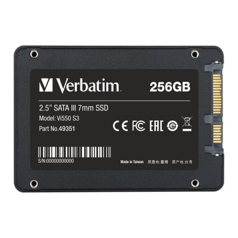 Dysk Verbatim VI550 S3 49351 (256 GB ; 2.5"; SATA III) Dysk Verbatim VI550 S3 49351 (256 GB ; 2.5"; SATA III)