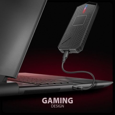 Obudowa SSD M.2 AXAGON EEM2-GAM, USB-C 10Gbps - NVMe & SATA SSD GAME M.2 box, bez skrótów Obudowa SSD M.2 AXAGON EEM2-GAM, USB-C 10Gbps - NVMe & SATA SSD GAME M.2 box, bez skrótów