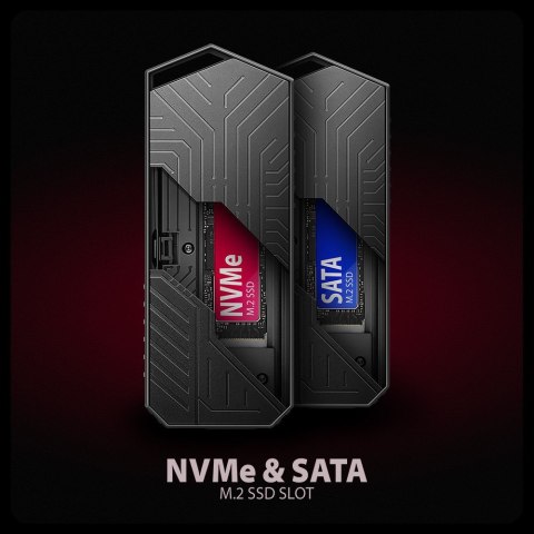 Obudowa SSD M.2 AXAGON EEM2-GAM, USB-C 10Gbps - NVMe & SATA SSD GAME M.2 box, bez skrótów Obudowa SSD M.2 AXAGON EEM2-GAM, USB-C 10Gbps - NVMe & SATA SSD GAME M.2 box, bez skrótów