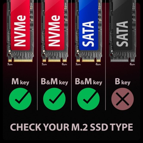 Obudowa SSD M.2 AXAGON EEM2-GAM, USB-C 10Gbps - NVMe & SATA SSD GAME M.2 box, bez skrótów Obudowa SSD M.2 AXAGON EEM2-GAM, USB-C 10Gbps - NVMe & SATA SSD GAME M.2 box, bez skrótów