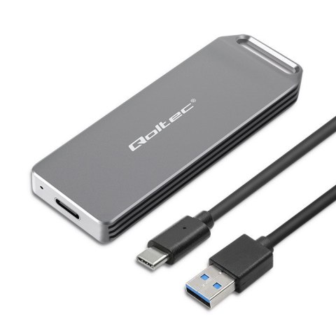 Qoltec Mini Aluminiowa Obudowa | Kieszeń na dysk M.2 SSD | NVMe | PCIe | USB 3.1 | Super speed 10Gb/s | 2TB | Srebrna Qoltec Mini Aluminiowa Obudowa | Kieszeń na dysk M.2 SSD | NVMe | PCIe | USB 3.1 | Super speed 10Gb/s | 2TB | Srebrna