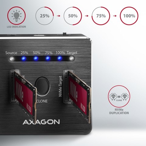 Axagon ADSA-M2C stacja dokująca do dysków twardych USB 3.2 Gen 2 (3.1 Gen 2) Type-C Axagon ADSA-M2C stacja dokująca do dysków twardych USB 3.2 Gen 2 (3.1 Gen 2) Type-C