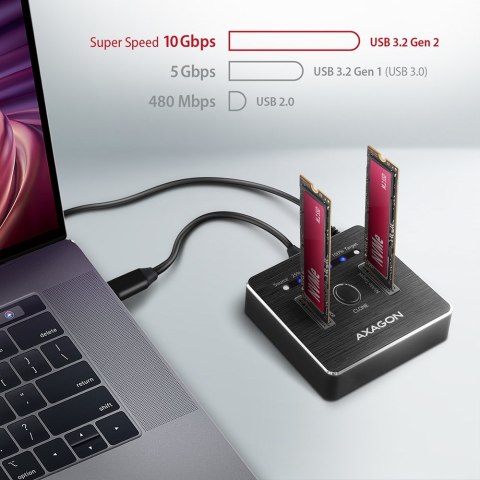 Axagon ADSA-M2C stacja dokująca do dysków twardych USB 3.2 Gen 2 (3.1 Gen 2) Type-C Axagon ADSA-M2C stacja dokująca do dysków twardych USB 3.2 Gen 2 (3.1 Gen 2) Type-C