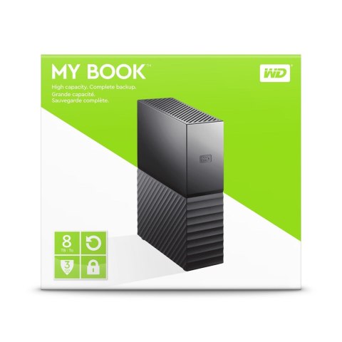 Dysk zewnętrzny HDD WD My Book (8TB; 3.5"; USB 3.2 Gen 1; USB 3.0; WDBBGB0080HBK-EESN) Dysk zewnętrzny HDD WD My Book (8TB; 3.5"; USB 3.2 Gen 1; USB 3.0; WDBBGB0080HBK-EESN)