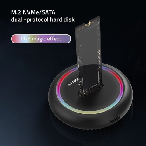QOLTEC STACJA DOKUJĄCA DYSKÓW SSD M.2 | NVME | SATA | USB-C | 2TB QOLTEC STACJA DOKUJĄCA DYSKÓW SSD M.2 | NVME | SATA | USB-C | 2TB