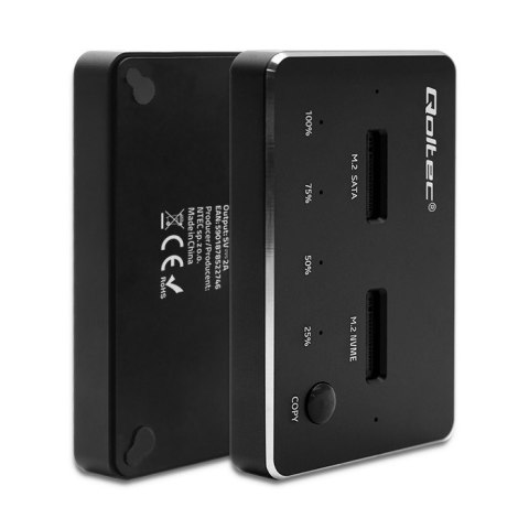 QOLTEC STACJA DOKUJĄCA DYSKÓW SSD M.2 | NVME | SATA | USB-C | DUAL 2 X 2TB QOLTEC STACJA DOKUJĄCA DYSKÓW SSD M.2 | NVME | SATA | USB-C | DUAL 2 X 2TB