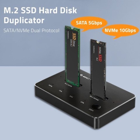 QOLTEC STACJA DOKUJĄCA DYSKÓW SSD M.2 | NVME | SATA | USB-C | DUAL 2 X 2TB QOLTEC STACJA DOKUJĄCA DYSKÓW SSD M.2 | NVME | SATA | USB-C | DUAL 2 X 2TB