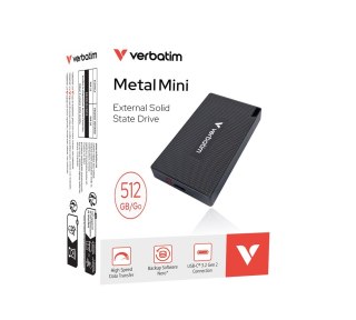 Verbatim 32030 Zewnętrzny dysk SSD 512 GB USB Type-C USB 3.2 Gen 2x2 Szary