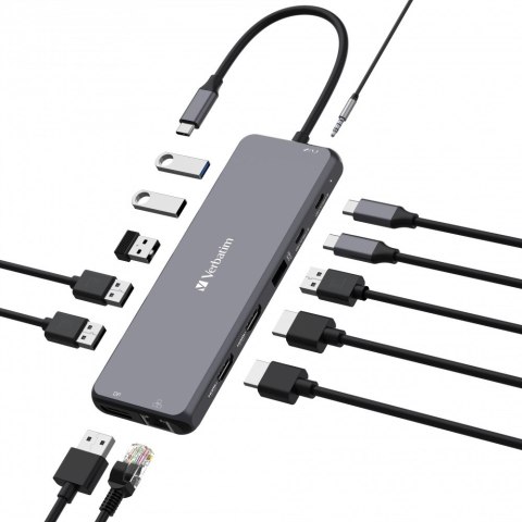 Verbatim CMH-13 USB Type-C 10000 Mbit/s Srebrny Verbatim CMH-13 USB Type-C 10000 Mbit/s Srebrny