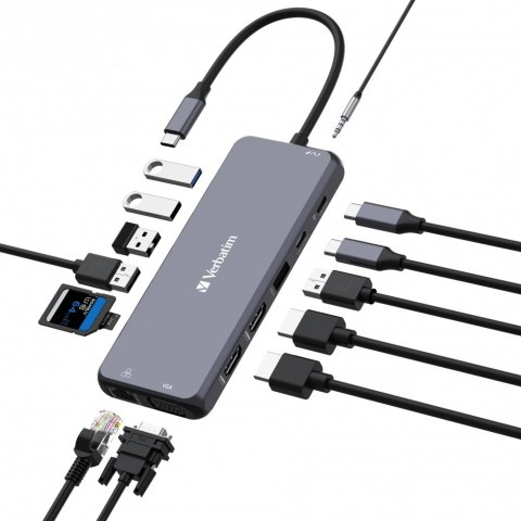 Verbatim CMH-14 USB Type-C 5000 Mbit/s Srebrny Verbatim CMH-14 USB Type-C 5000 Mbit/s Srebrny