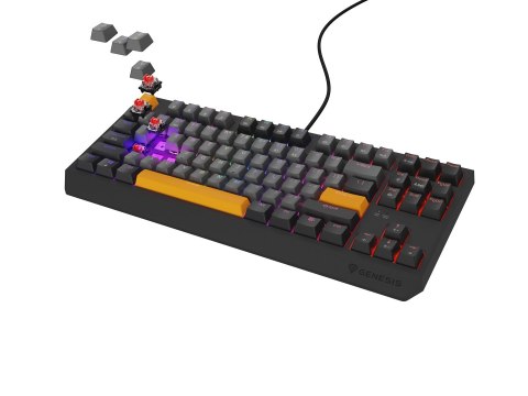 GENESIS Thor 230 TKL klawiatura Gaming USB + RF Wireless + Bluetooth QWERTY Czarny, Szary, Pomarańczowy GENESIS Thor 230 TKL klawiatura Gaming USB + RF Wireless + Bluetooth QWERTY Czarny, Szary, Pomarańczowy