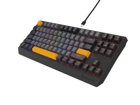 GENESIS Thor 230 TKL klawiatura Gaming USB + RF Wireless + Bluetooth QWERTY Czarny, Szary, Pomarańczowy GENESIS Thor 230 TKL klawiatura Gaming USB + RF Wireless + Bluetooth QWERTY Czarny, Szary, Pomarańczowy