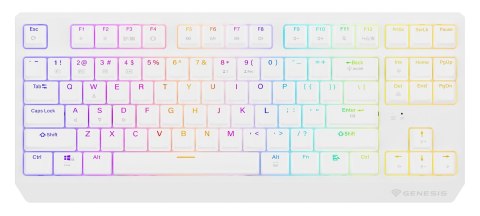 GENESIS Thor 230 TKL klawiatura Gaming USB + RF Wireless + Bluetooth QWERTY US English Biały GENESIS Thor 230 TKL klawiatura Gaming USB + RF Wireless + Bluetooth QWERTY US English Biały