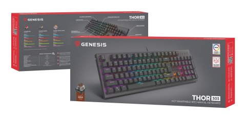 GENESIS Thor 303 klawiatura Gaming USB QWERTY US English Brzoza GENESIS Thor 303 klawiatura Gaming USB QWERTY US English Brzoza
