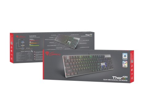 GENESIS Thor 420 RGB klawiatura Gaming USB AZERTY US English Srebrny GENESIS Thor 420 RGB klawiatura Gaming USB AZERTY US English Srebrny
