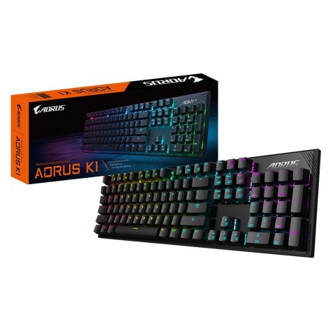 Gigabyte AORUS K1 klawiatura USB QWERTY Angielski Czarny Gigabyte AORUS K1 klawiatura USB QWERTY Angielski Czarny