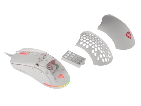 Mysz dla graczy Genesis Krypton 750 lekka 8000 DPI PAW3333 RGB Biała gamingowa Mysz dla graczy Genesis Krypton 750 lekka 8000 DPI PAW3333 RGB Biała gamingowa