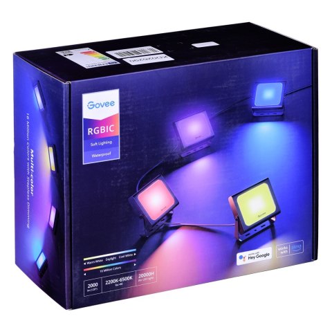 Naświetlacze LED Govee H7060 RGBICWW, IP65, Bluetooth, Wi-Fi Naświetlacze LED Govee H7060 RGBICWW, IP65, Bluetooth, Wi-Fi