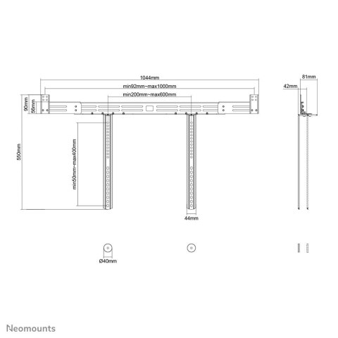 Neomounts AWL29-750BL1 montaż głośników Ściana Stal Czarny Neomounts AWL29-750BL1 montaż głośników Ściana Stal Czarny