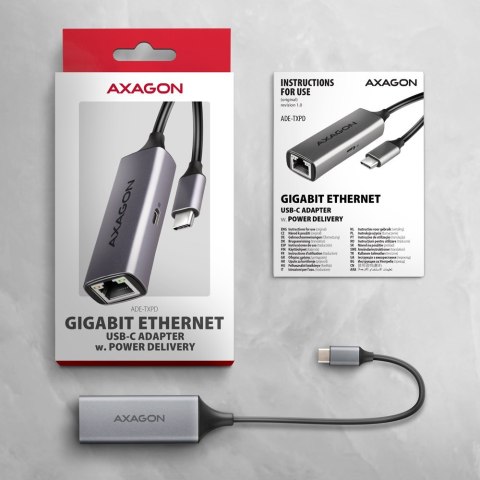 Axagon ADE-TXPD stacja dokująca Przewodowa USB 3.2 Gen 1 (3.1 Gen 1) Type-C Szary Axagon ADE-TXPD stacja dokująca Przewodowa USB 3.2 Gen 1 (3.1 Gen 1) Type-C Szary