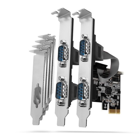 Axagon PCEA-PSN PCIe- mit 4x Seriell-Ports - ASIX AX99100 Chipsatz adapter Wewnętrzny RS-232 Axagon PCEA-PSN PCIe- mit 4x Seriell-Ports - ASIX AX99100 Chipsatz adapter Wewnętrzny RS-232