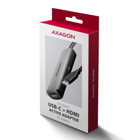 Axagon RVC-HI8KPD, USB-C -> HDMI 2.1 redukce / adaptér, 8K/60Hz, 4K/144Hz, HDR10+, PD100W 0,16 m USB Type-C HDMI + USB Type-C Axagon RVC-HI8KPD, USB-C -> HDMI 2.1 redukce / adaptér, 8K/60Hz, 4K/144Hz, HDR10+, PD100W 0,16 m USB Type-C HDMI + USB Type-C