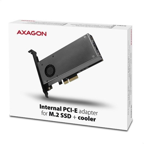 Adapter Axagon PCEM2-DC PCI-E x4 na M.2 NVMe z chłodzeniem Adapter Axagon PCEM2-DC PCI-E x4 na M.2 NVMe z chłodzeniem