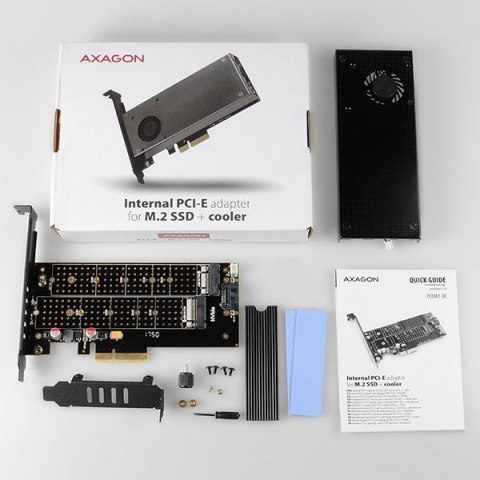 Adapter Axagon PCEM2-DC PCI-E x4 na M.2 NVMe z chłodzeniem Adapter Axagon PCEM2-DC PCI-E x4 na M.2 NVMe z chłodzeniem
