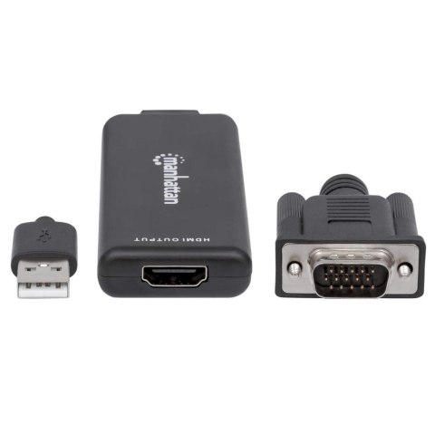 Manhattan 152426 adapter kablowy 1 m USB Type-A + VGA (D-Sub) HDMI Czarny Manhattan 152426 adapter kablowy 1 m USB Type-A + VGA (D-Sub) HDMI Czarny