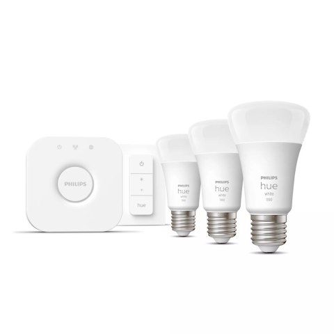 Philips Hue W Starter Kit 9,5W A60 E27 3szt, mostek, przełącznik Philips Hue Hue W Starter Kit 9,5W A60 E27, 3szt., mostek, prze