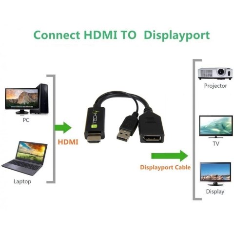 Techly ICOC HDMI-DP12A konwerter sygnału wideo 4096 x 2160 px Techly ICOC HDMI-DP12A konwerter sygnału wideo 4096 x 2160 px