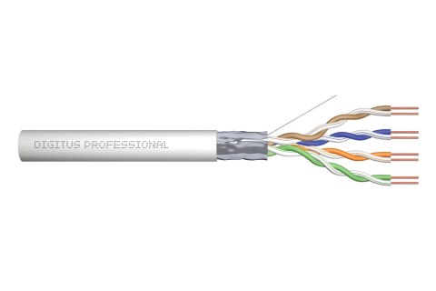 Digitus Kabel instalacyjny kat.5e, F/UTP, Eca, AWG 24/1, PVC, 305m, szary, karton Digitus Kabel instalacyjny kat.5e, F/UTP, Eca, AWG 24/1, PVC, 305m, szary, karton