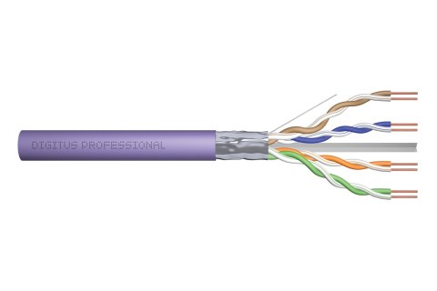 Digitus Kabel instalacyjny kat.6, F/UTP, Dca, AWG 23/1, LSOH, 500m, fioletowy, szpula Digitus Kabel instalacyjny kat.6, F/UTP, Dca, AWG 23/1, LSOH, 500m, fioletowy, szpula