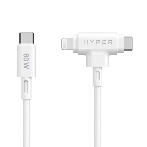 Hyper HyperJuice kabel USB USB 2.0 1,5 m USB C USB C/Lightning Biały Hyper HyperJuice kabel USB USB 2.0 1,5 m USB C USB C/Lightning Biały
