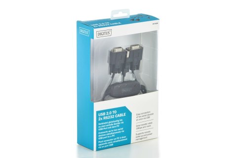 Kabel DIGITUS USB 2.0 do 2xRS232 Kabel DIGITUS USB 2.0 do 2xRS232