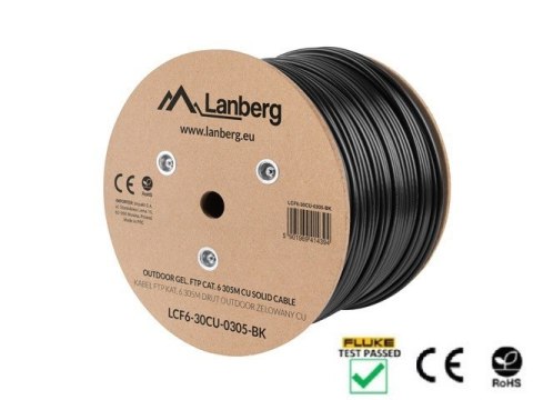 Kabel F/UTP Lanberg LCF6-30CU-0305-BK (F/UTP, RJ45 - F/UTP, RJ45 ; FTP; 305m; kat. 6; kolor czarny) Kabel F/UTP Lanberg LCF6-30CU-0305-BK (F/UTP, RJ45 - F/UTP, RJ45 ; FTP; 305m; kat. 6; kolor czarny)