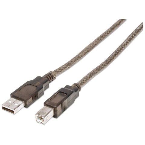 Kabel Manhattan 510424 USB USB 2.0 11 m USB A USB B Srebrny Kabel Manhattan 510424 USB USB 2.0 11 m USB A USB B Srebrny