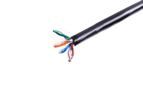 Kabel instalacyjny zewnętrzny żelowany DIGITUS kat.5e, U/UTP, AWG 24/1, PE, 305m, czarny, szpula Kabel instalacyjny zewnętrzny żelowany DIGITUS kat.5e, U/UTP, AWG 24/1, PE, 305m, czarny, szpula