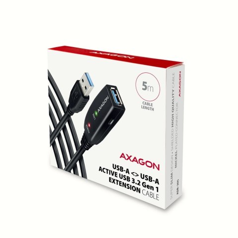 Kabel przedłużacz/repeater Axagon ADR-305 USB 3.2 Gen 1 A-M -> A-F active extension/repeater cable 5m - Kabel - Digital/Daten ka Kabel przedłużacz/repeater Axagon ADR-305 USB 3.2 Gen 1 A-M -> A-F active extension/repeater cable 5m - Kabel - Digital/Daten ka