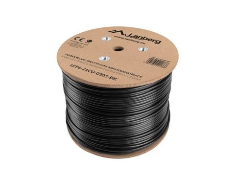Kabel sieciowy zewnętrzne Lanberg LCF6-21CU-0305-BK (FTP; 305m; kat. 6; kolor czarny) Kabel sieciowy zewnętrzne Lanberg LCF6-21CU-0305-BK (FTP; 305m; kat. 6; kolor czarny)