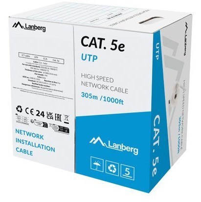 Lanberg LCU5-15CC-0305-S kabel sieciowy Szary 305 m Cat.5/Cat.5e U/UTP (UTP) Lanberg LCU5-15CC-0305-S kabel sieciowy Szary 305 m Cat.5/Cat.5e U/UTP (UTP)