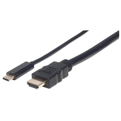 Manhattan 152235 adapter kablowy 1 m USB Type-C HDMI Typu A (Standard) Czarny Manhattan 152235 adapter kablowy 1 m USB Type-C HDMI Typu A (Standard) Czarny