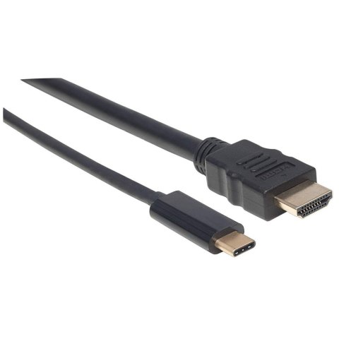 Manhattan 152235 adapter kablowy 1 m USB Type-C HDMI Typu A (Standard) Czarny Manhattan 152235 adapter kablowy 1 m USB Type-C HDMI Typu A (Standard) Czarny