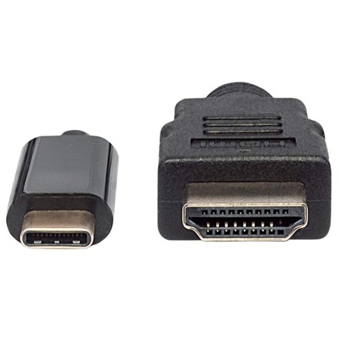 Manhattan 152235 adapter kablowy 1 m USB Type-C HDMI Typu A (Standard) Czarny Manhattan 152235 adapter kablowy 1 m USB Type-C HDMI Typu A (Standard) Czarny